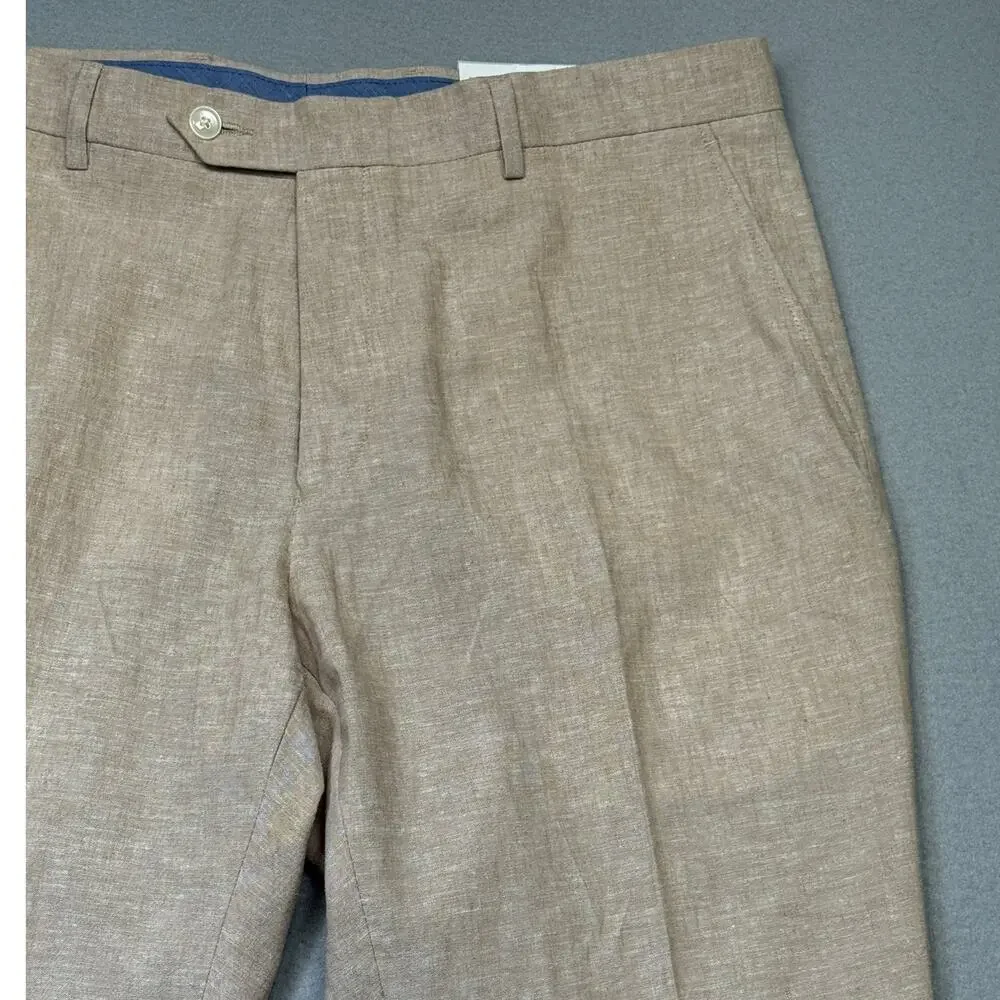 Tommy Hilfiger Men's Modern-Fit Linen Blend Pants Light tan 36x32 $125